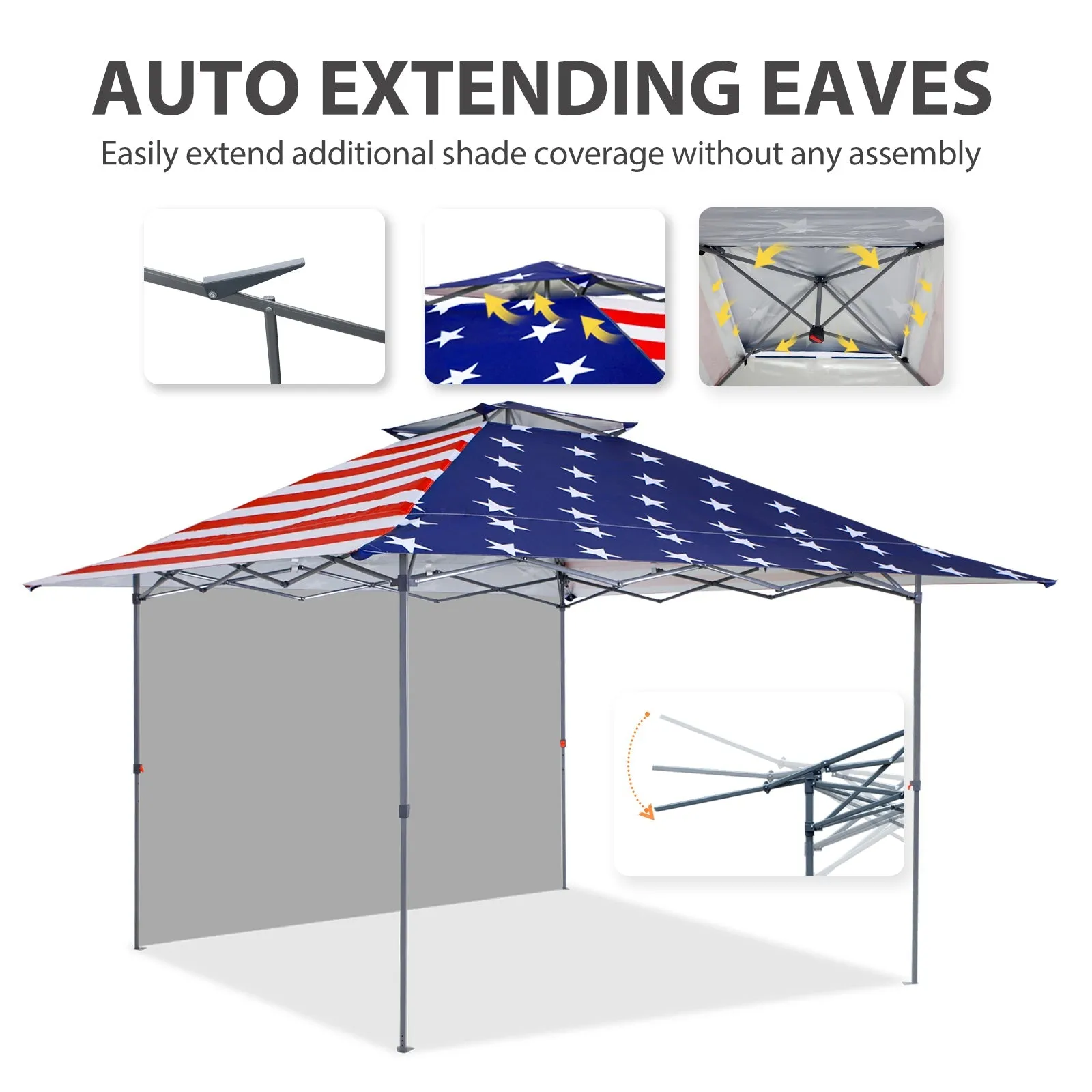 13x13 Pop Up Canopy Tent With Sidewall