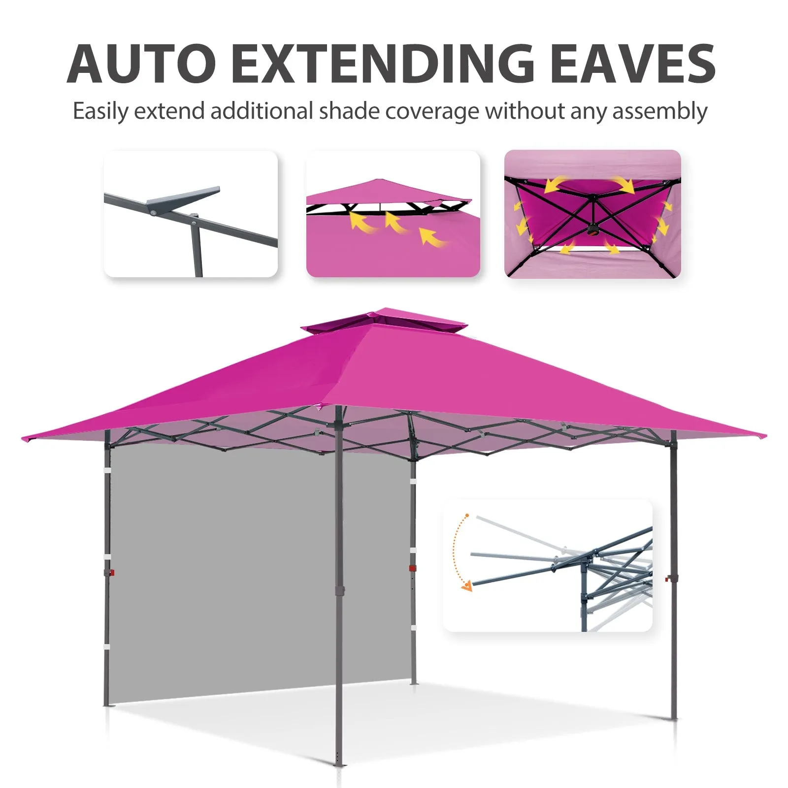 13x13 Pop Up Canopy Tent With Sidewall