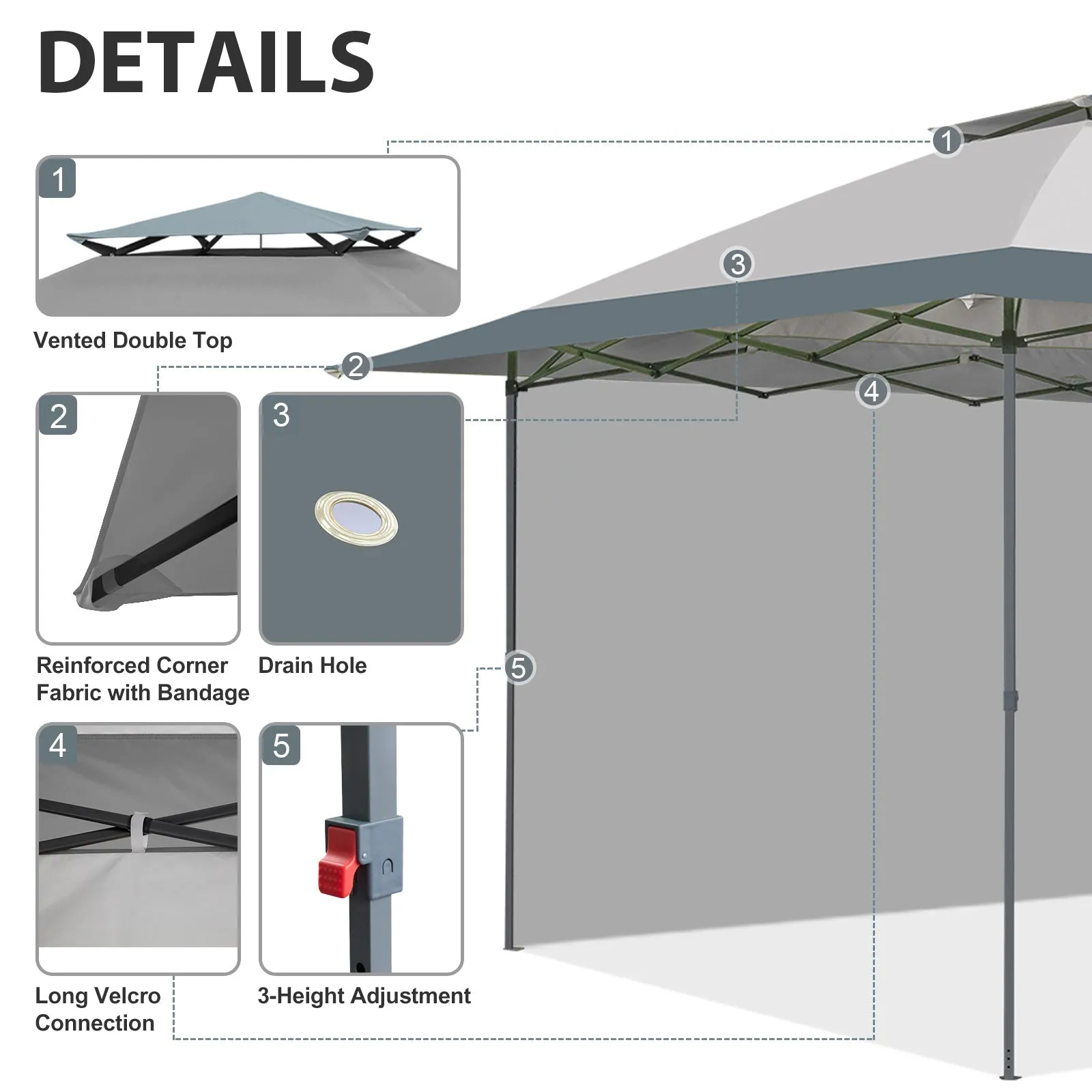 13x13 Pop Up Canopy Tent With Sidewall