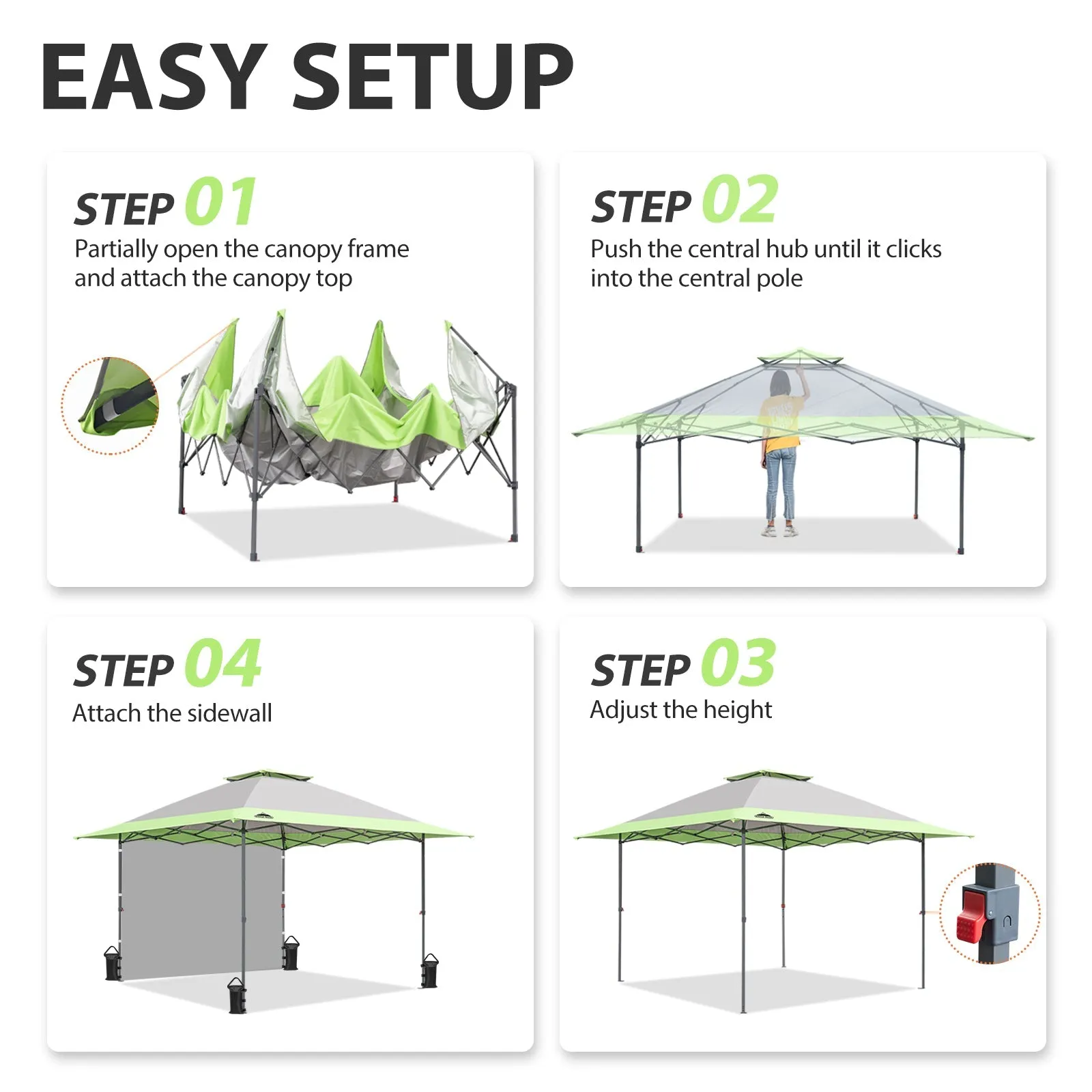 13x13 Pop Up Canopy Tent With Sidewall