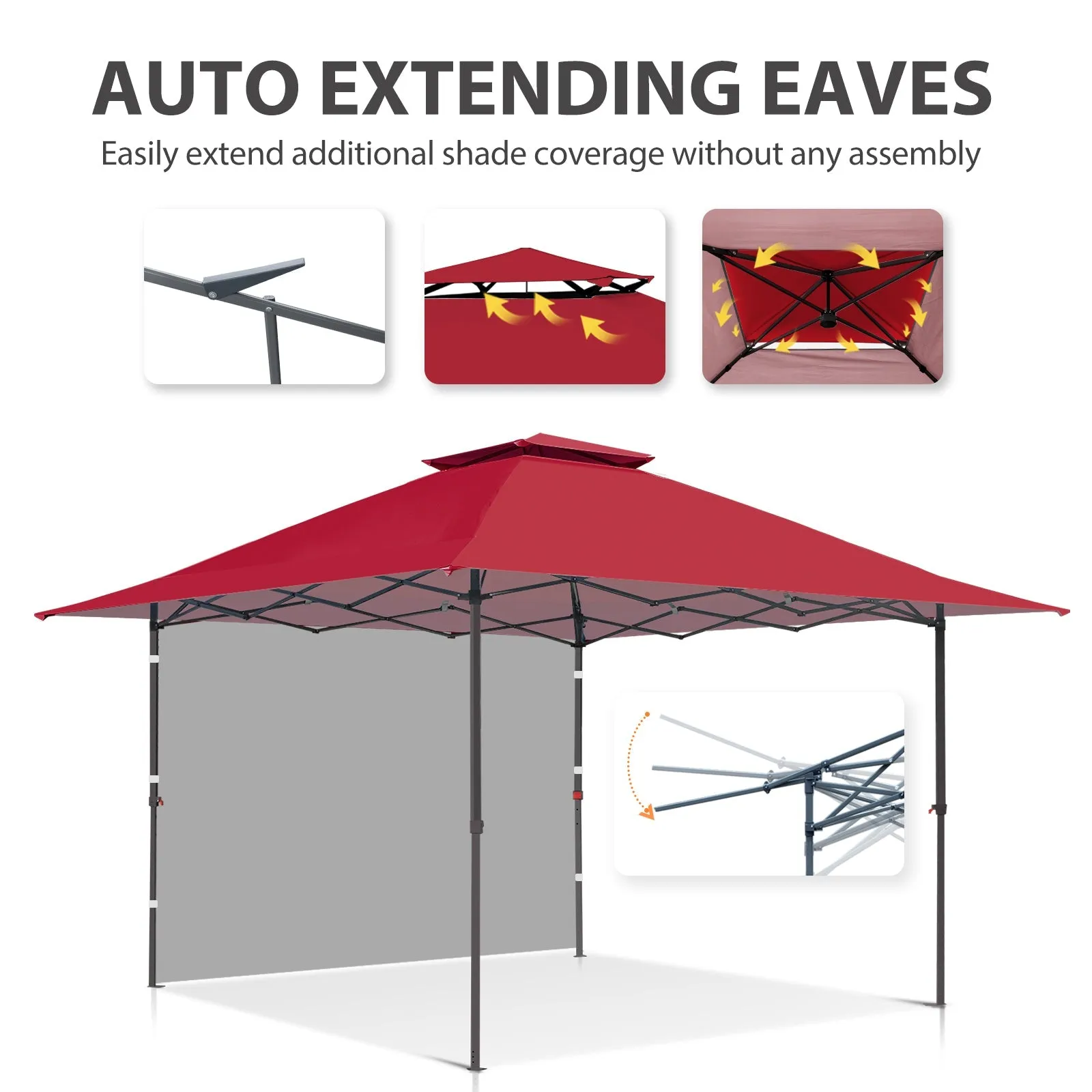 13x13 Pop Up Canopy Tent With Sidewall