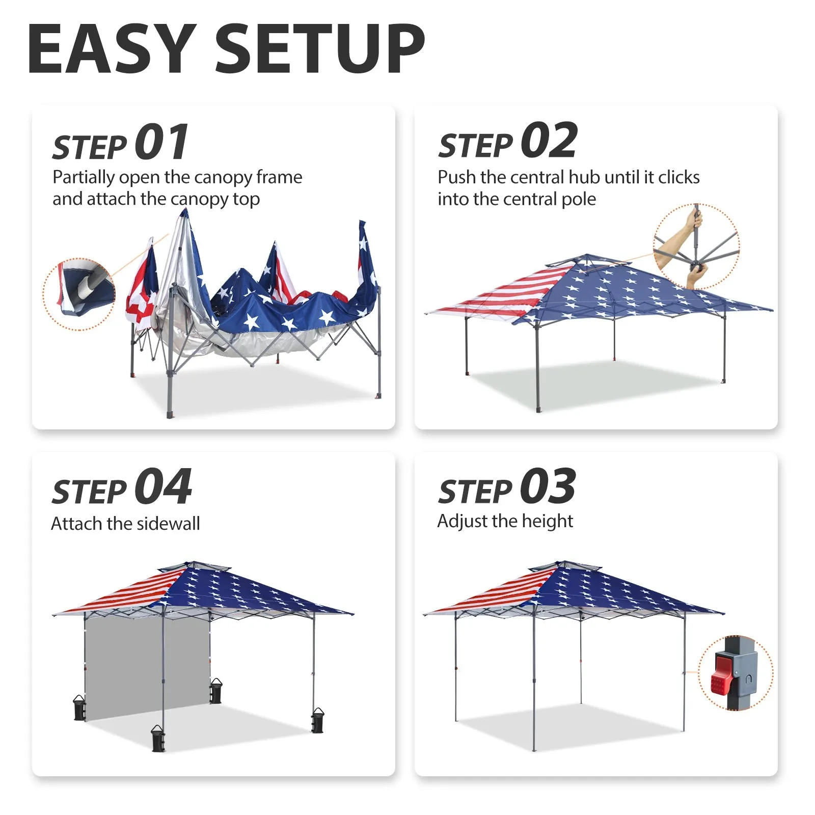 13x13 Pop Up Canopy Tent With Sidewall