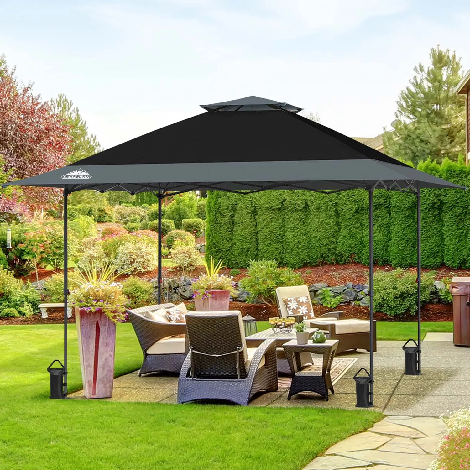 13x13 Straight Leg Pop Up Canopy Tent with 169 sqft of Shade
