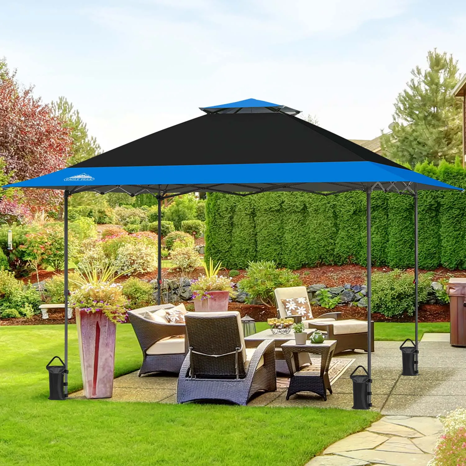 13x13 Straight Leg Pop Up Canopy Tent with 169 sqft of Shade