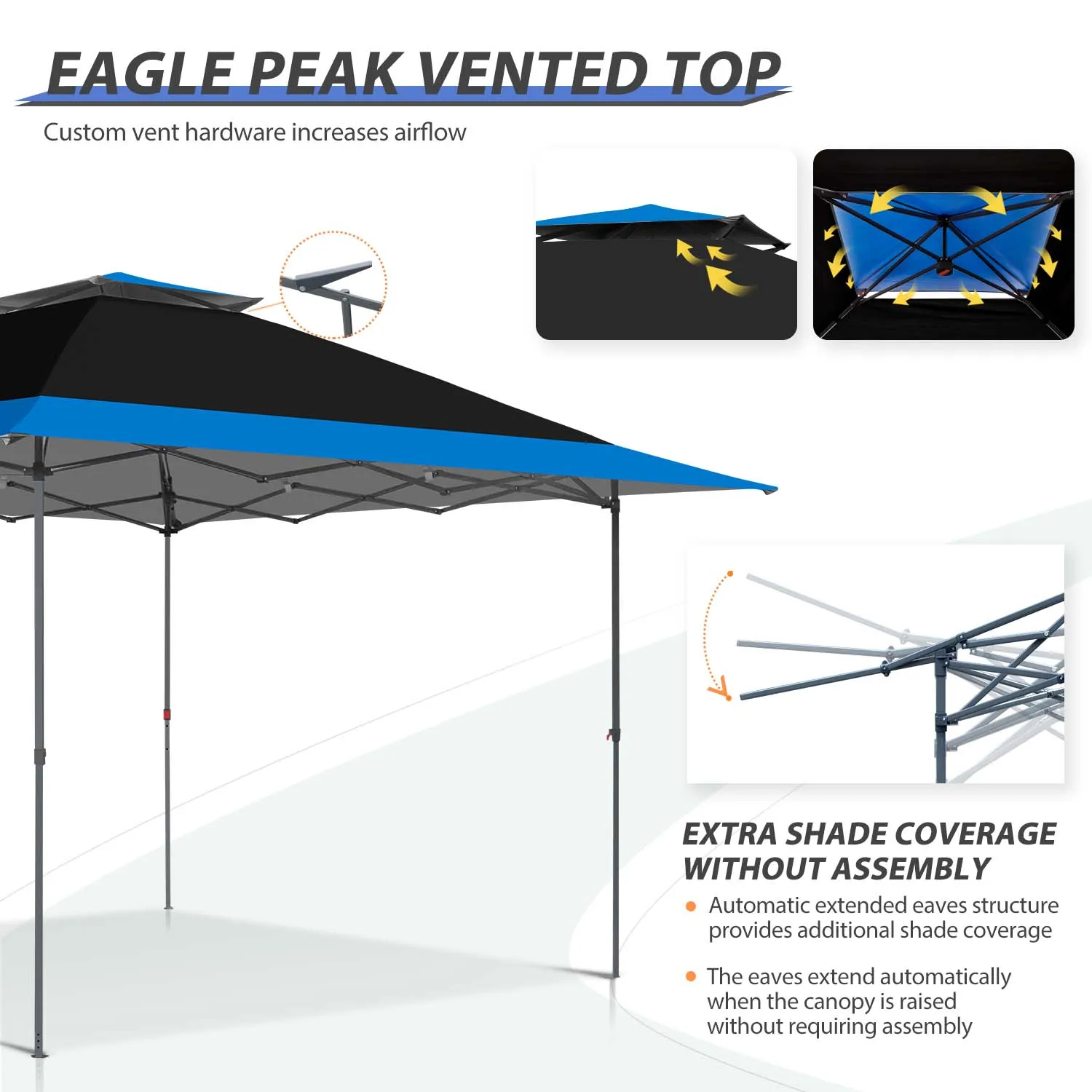 13x13 Straight Leg Pop Up Canopy Tent with 169 sqft of Shade
