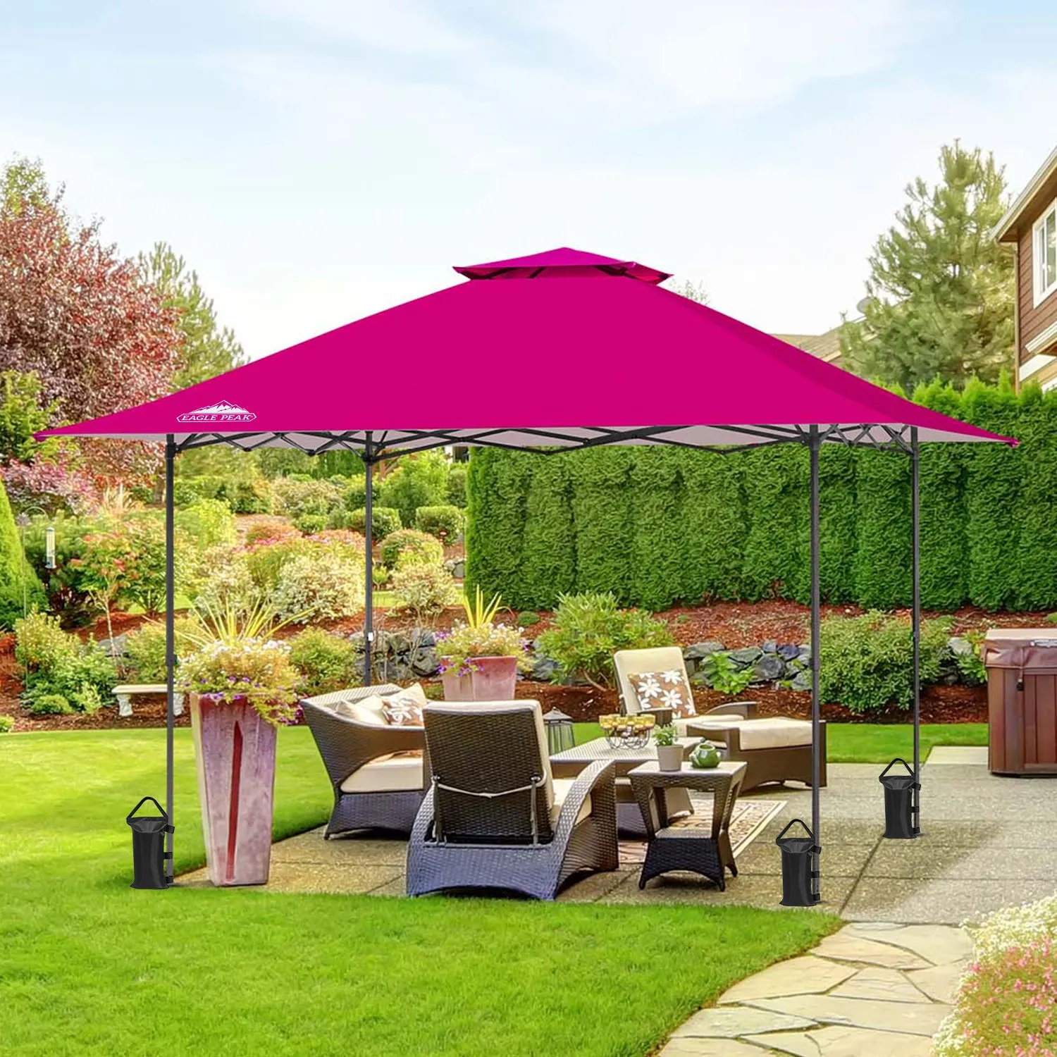 13x13 Straight Leg Pop Up Canopy Tent with 169 sqft of Shade