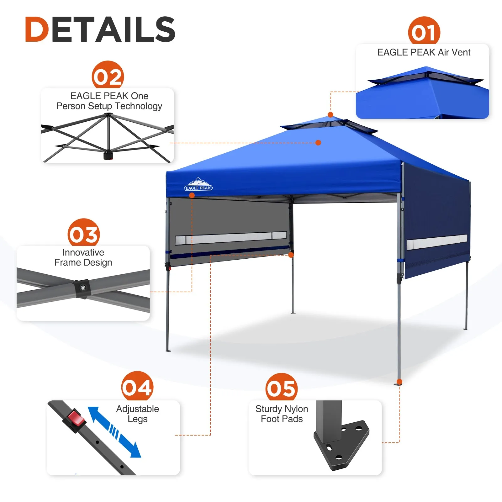 17x10 Pop up Gazebo Canopy Tent Outdoor Instant Canopy Shelter