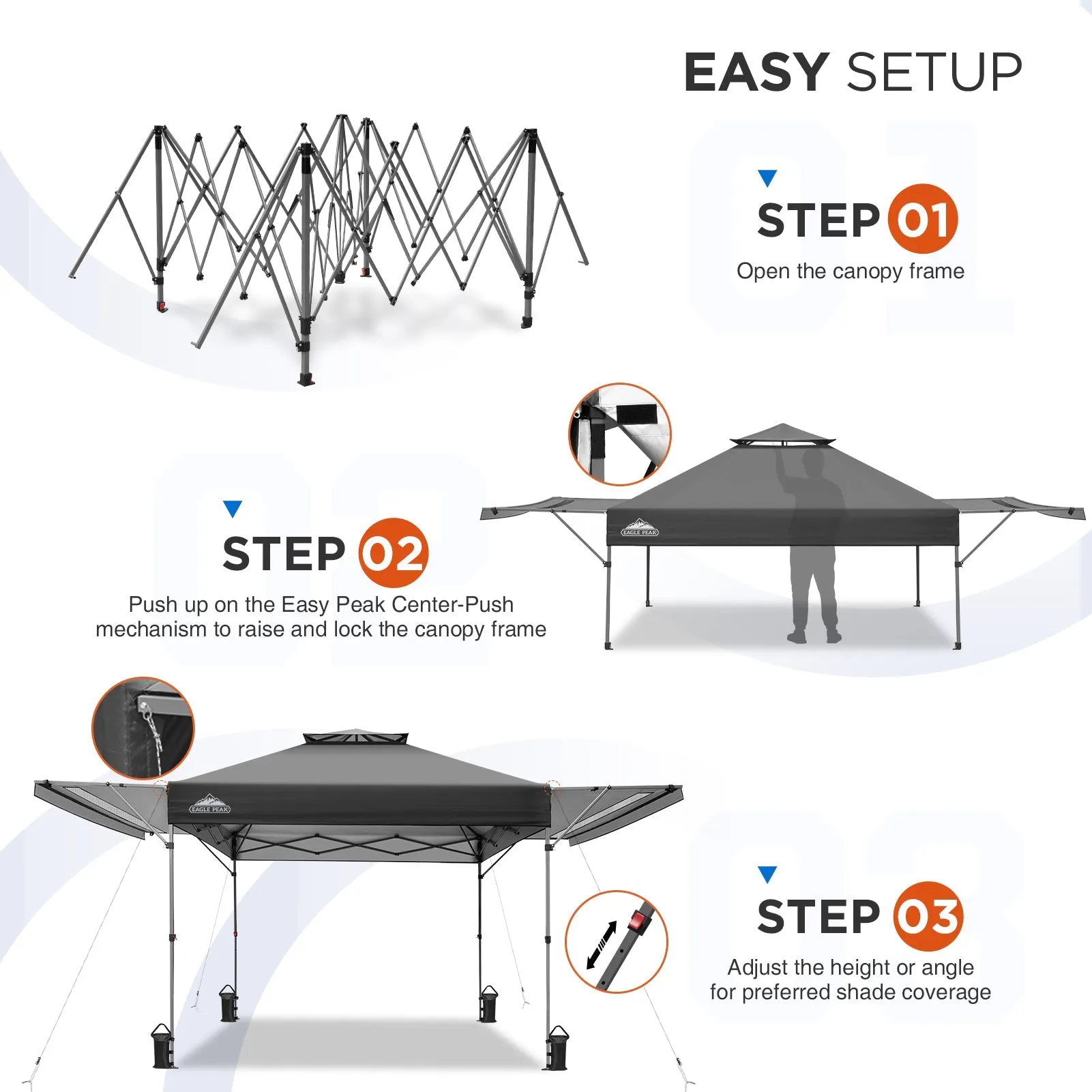17x10 Pop up Gazebo Canopy Tent Outdoor Instant Canopy Shelter