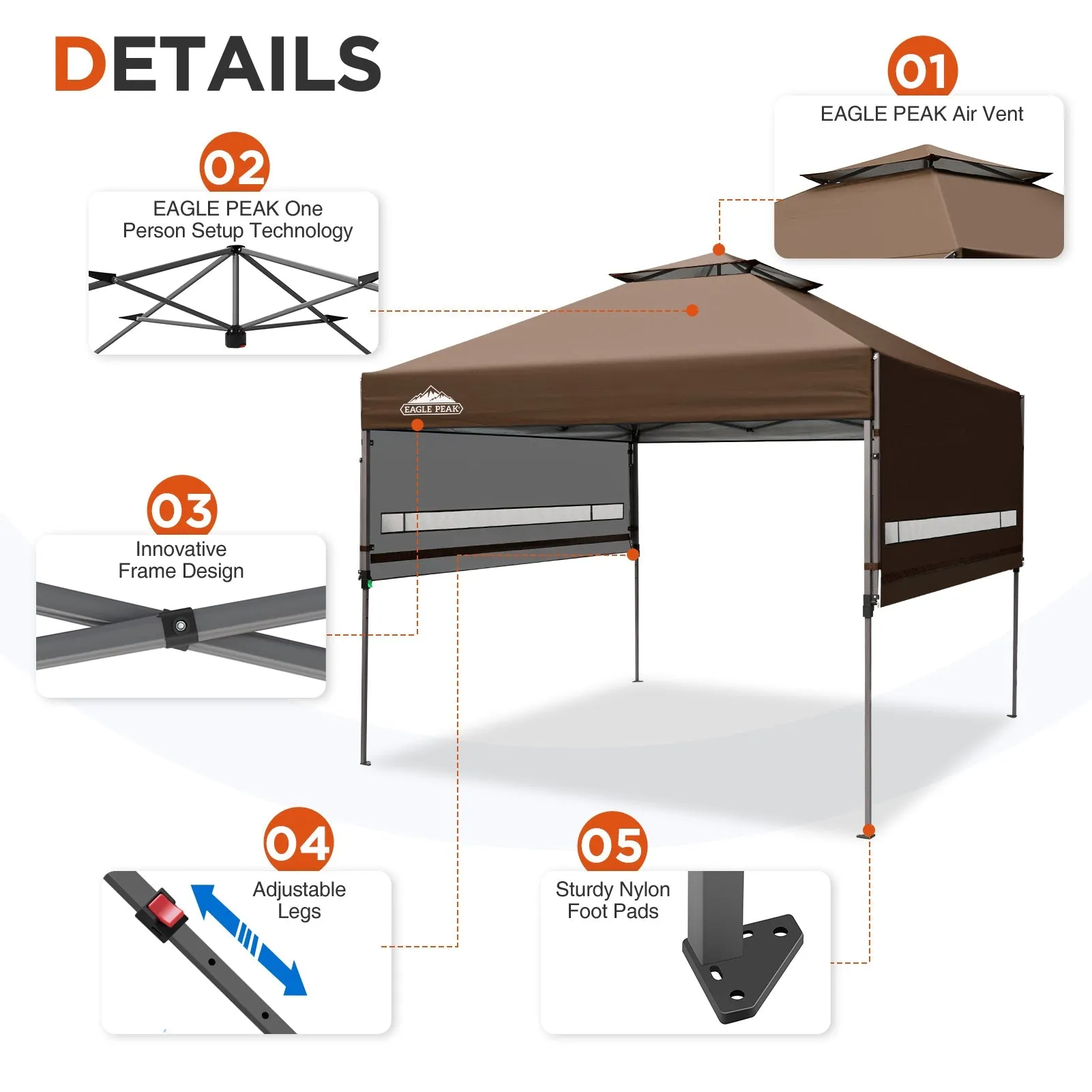 17x10 Pop up Gazebo Canopy Tent Outdoor Instant Canopy Shelter