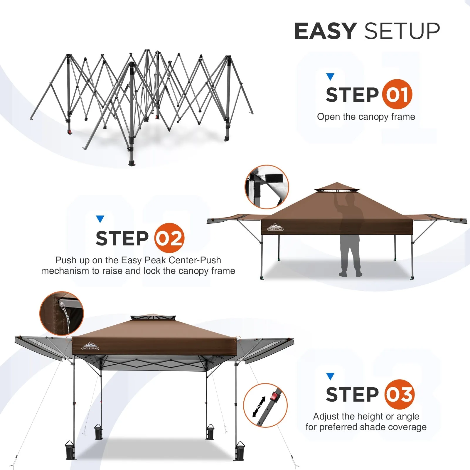 17x10 Pop up Gazebo Canopy Tent Outdoor Instant Canopy Shelter