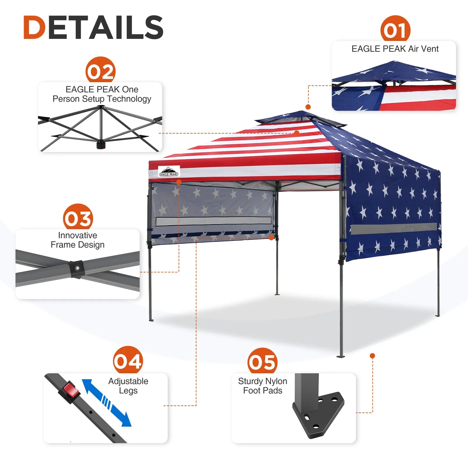 17x10 Pop up Gazebo Canopy Tent Outdoor Instant Canopy Shelter