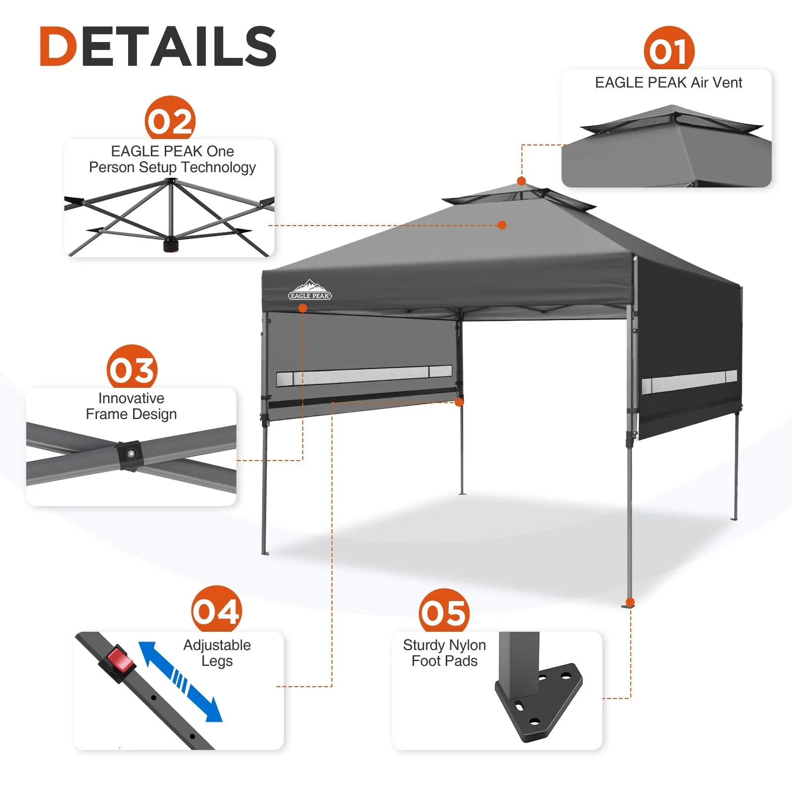 17x10 Pop up Gazebo Canopy Tent Outdoor Instant Canopy Shelter