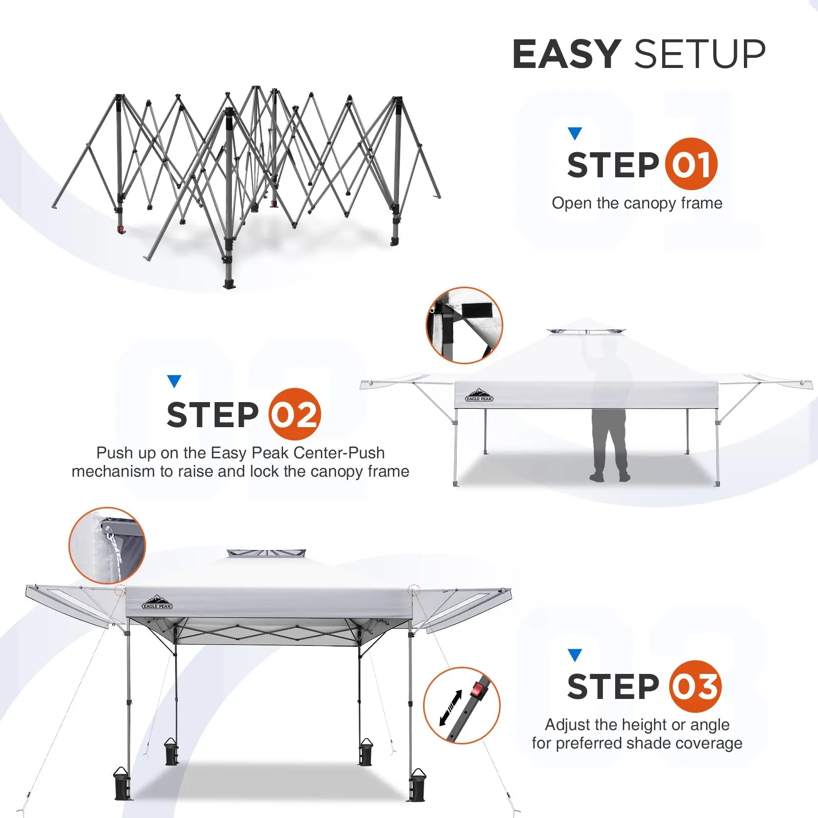 17x10 Pop up Gazebo Canopy Tent Outdoor Instant Canopy Shelter
