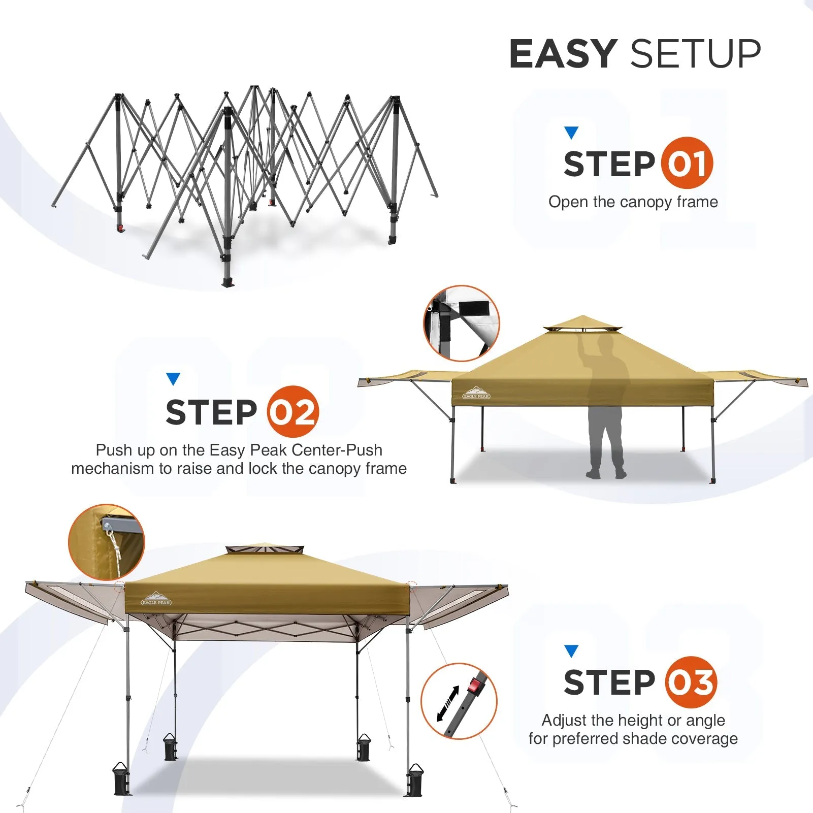 17x10 Pop up Gazebo Canopy Tent Outdoor Instant Canopy Shelter