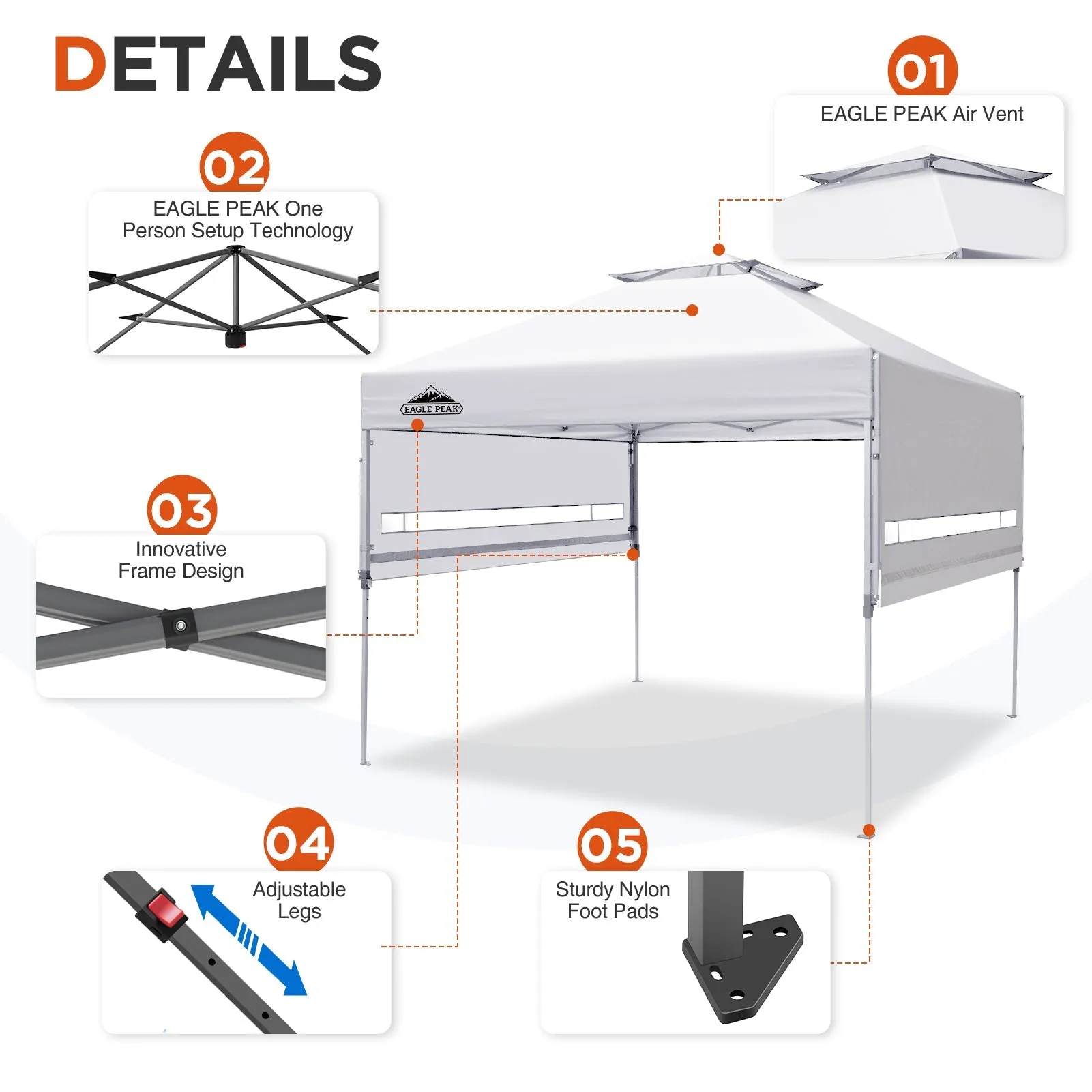 17x10 Pop up Gazebo Canopy Tent Outdoor Instant Canopy Shelter