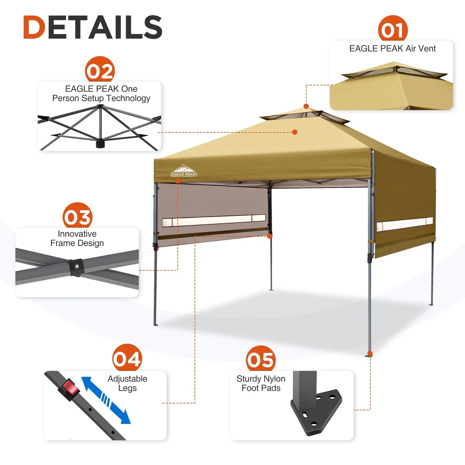 17x10 Pop up Gazebo Canopy Tent Outdoor Instant Canopy Shelter