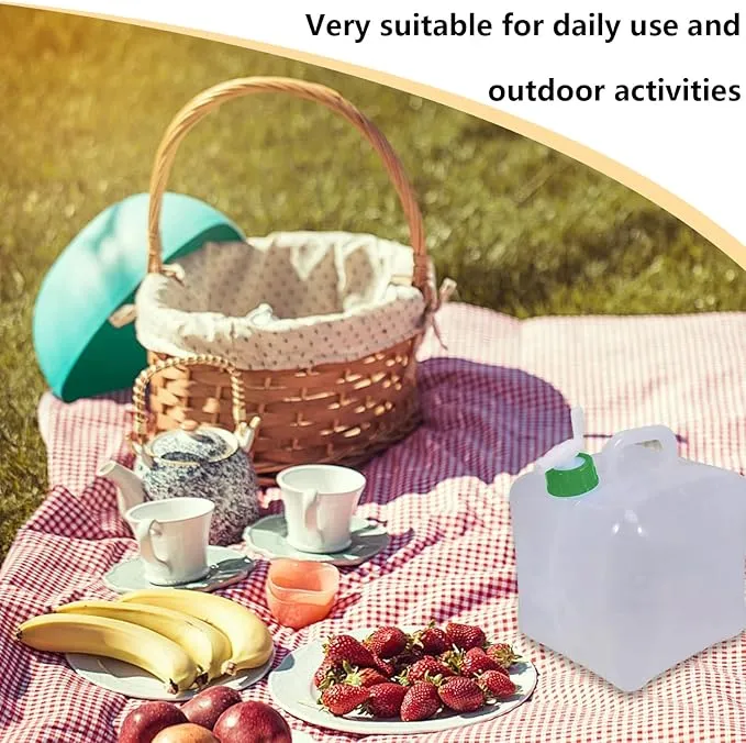 1Pcs 10L Portable Car Outdoor Water Bag with Handle Foldable Lightweight Water Container for Camping and Hiking