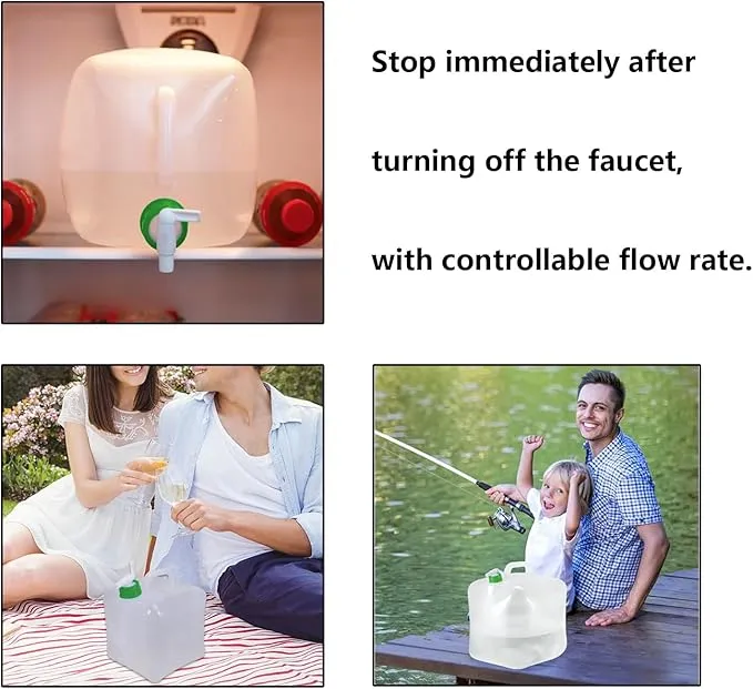 1Pcs 10L Portable Car Outdoor Water Bag with Handle Foldable Lightweight Water Container for Camping and Hiking