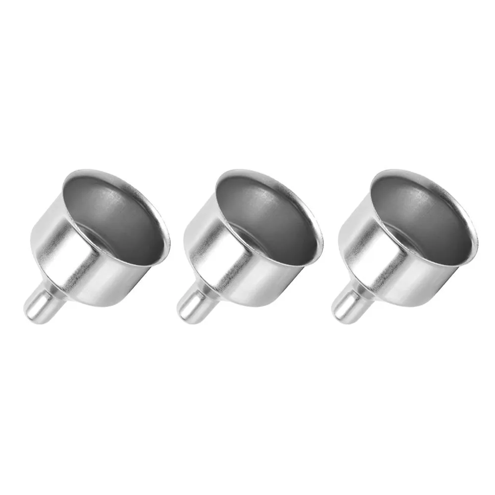 3Pc Stainless Steel Mini Funnel Oil Cooking Spices Liquid Filling Bottles Flask