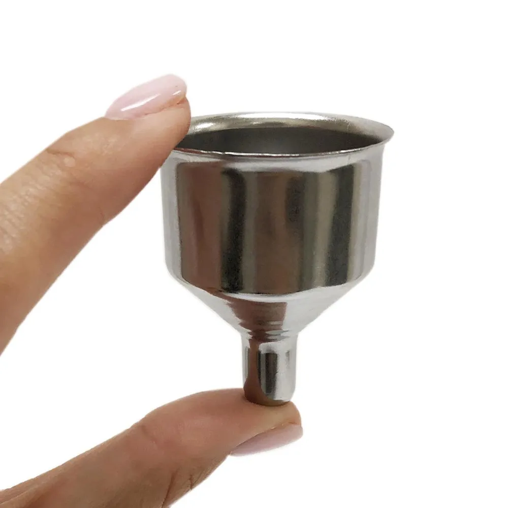 3Pc Stainless Steel Mini Funnel Oil Cooking Spices Liquid Filling Bottles Flask