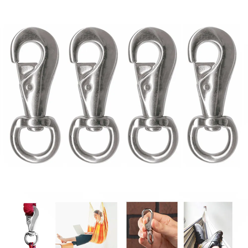 4 Pack Heavy Duty Swivel Snap Hooks Dog Leashes Rope Boat Spring Hook Pet Chains