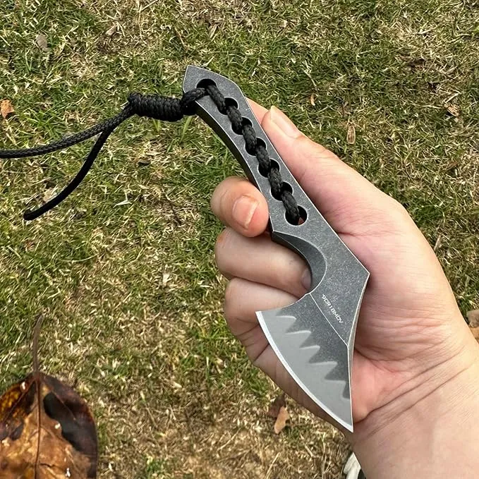 9CR18MOV Steel Mini Axe Tool With Sheath Tactical Military Survival Knives Fixed Blade Small Outdoor Camp Hatchet Camping Hunting Knife For Men EDC