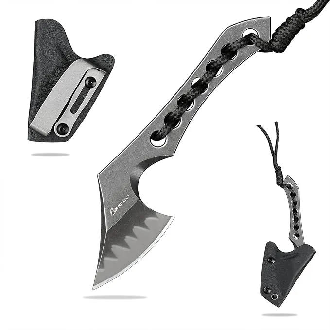 9CR18MOV Steel Mini Axe Tool With Sheath Tactical Military Survival Knives Fixed Blade Small Outdoor Camp Hatchet Camping Hunting Knife For Men EDC