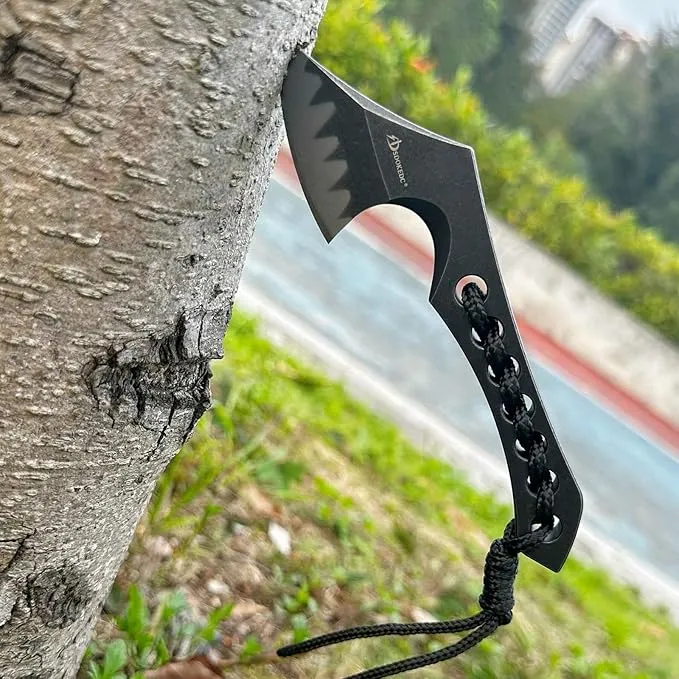 9CR18MOV Steel Mini Axe Tool With Sheath Tactical Military Survival Knives Fixed Blade Small Outdoor Camp Hatchet Camping Hunting Knife For Men EDC