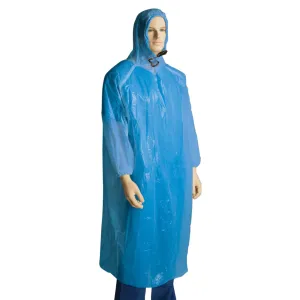 Bastion Blue Polyethylene (PE) Poncho with Hood - One Size