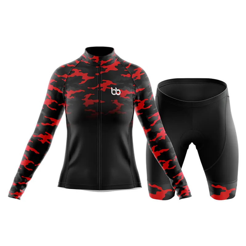 Camouflage Neck Club Cycling Kit (V3) (Red-Black)