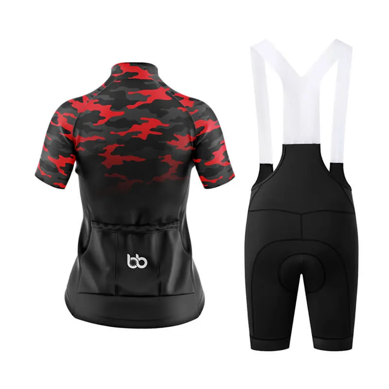 Camouflage Neck Club Cycling Kit (V3) (Red-Black)