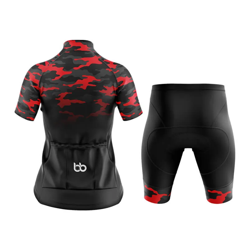 Camouflage Neck Club Cycling Kit (V3) (Red-Black)