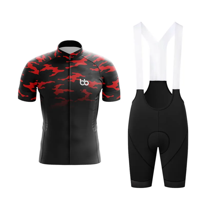 Camouflage Neck Club Cycling Kit (V3) (Red-Black)