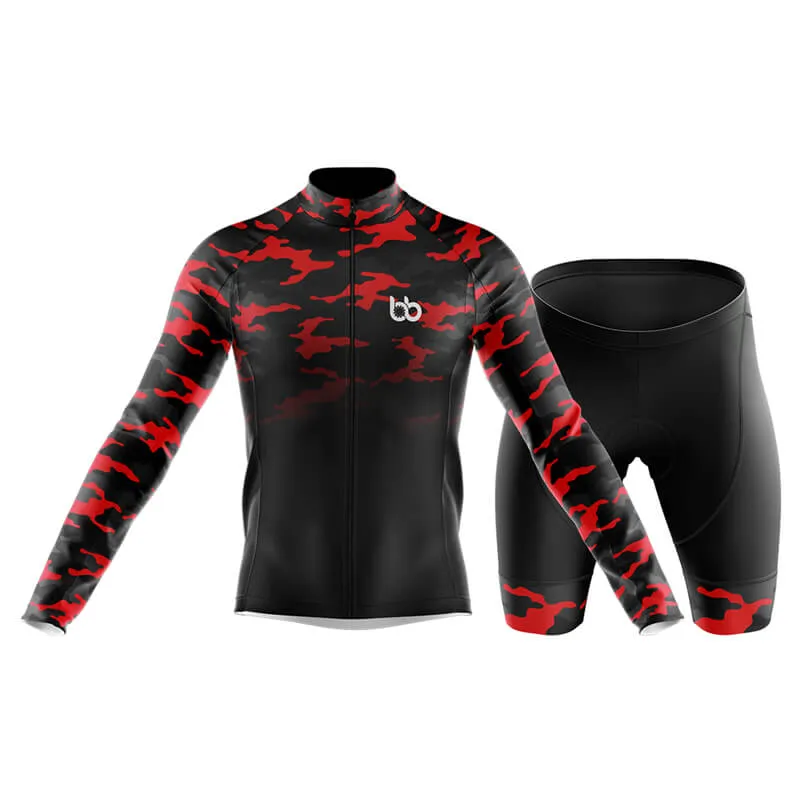 Camouflage Neck Club Cycling Kit (V3) (Red-Black)