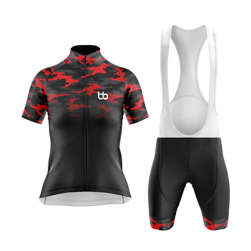 Camouflage Neck Club Cycling Kit (V3) (Red-Black)