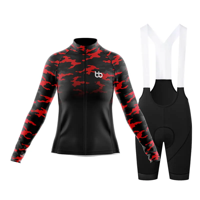 Camouflage Neck Club Cycling Kit (V3) (Red-Black)