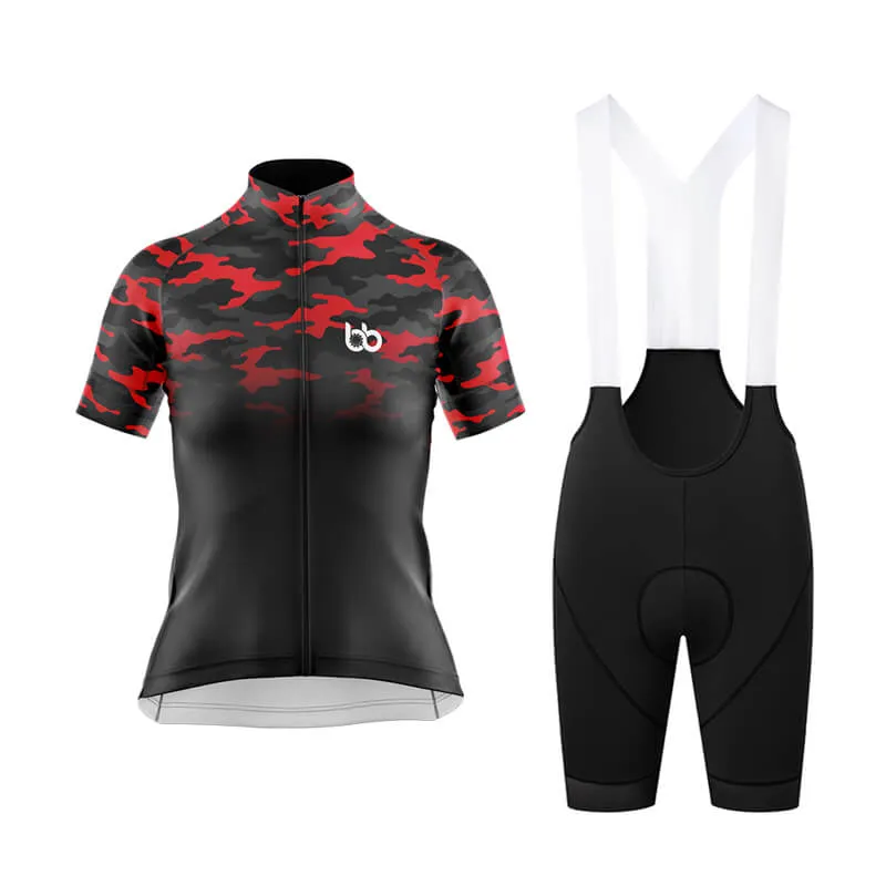 Camouflage Neck Club Cycling Kit (V3) (Red-Black)