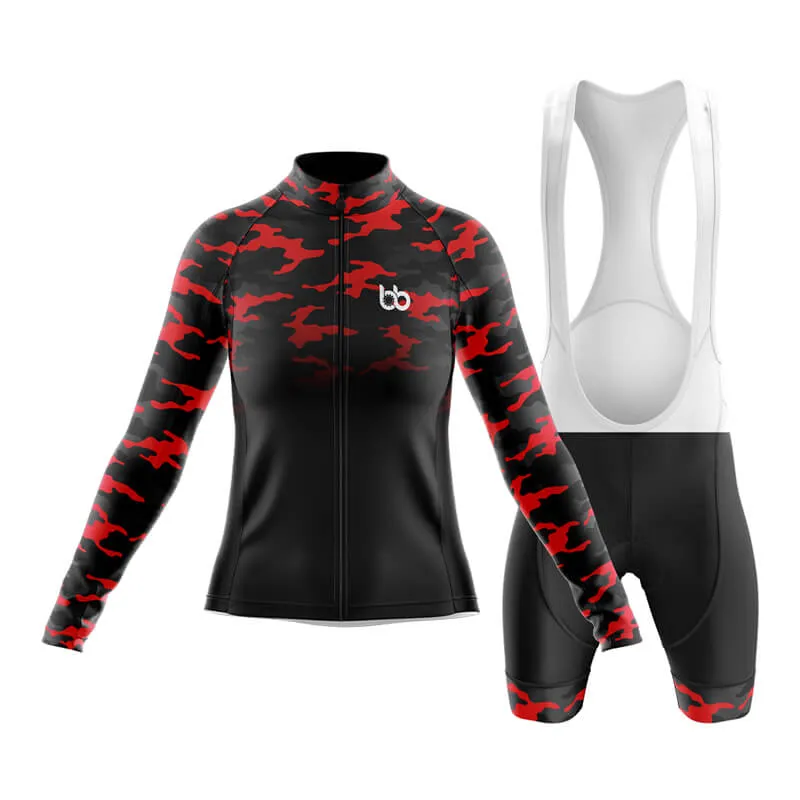 Camouflage Neck Club Cycling Kit (V3) (Red-Black)