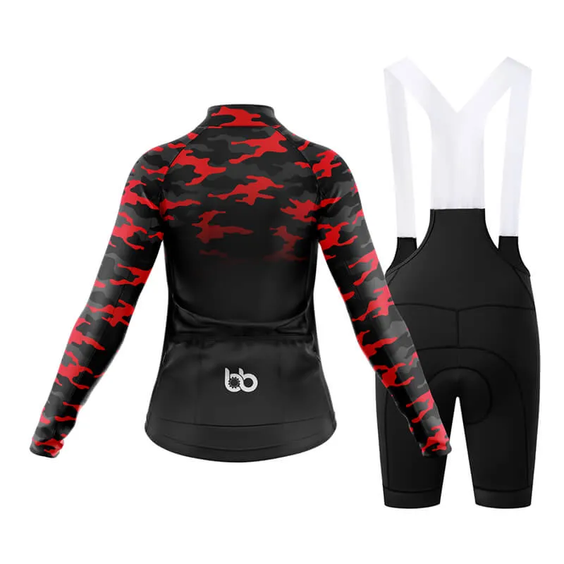 Camouflage Neck Club Cycling Kit (V3) (Red-Black)