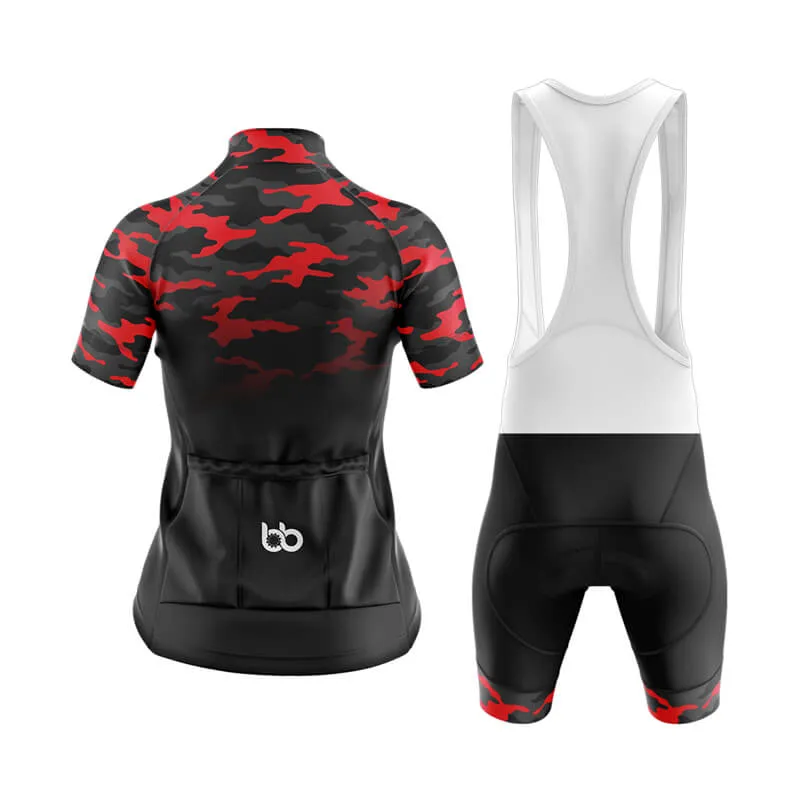 Camouflage Neck Club Cycling Kit (V3) (Red-Black)
