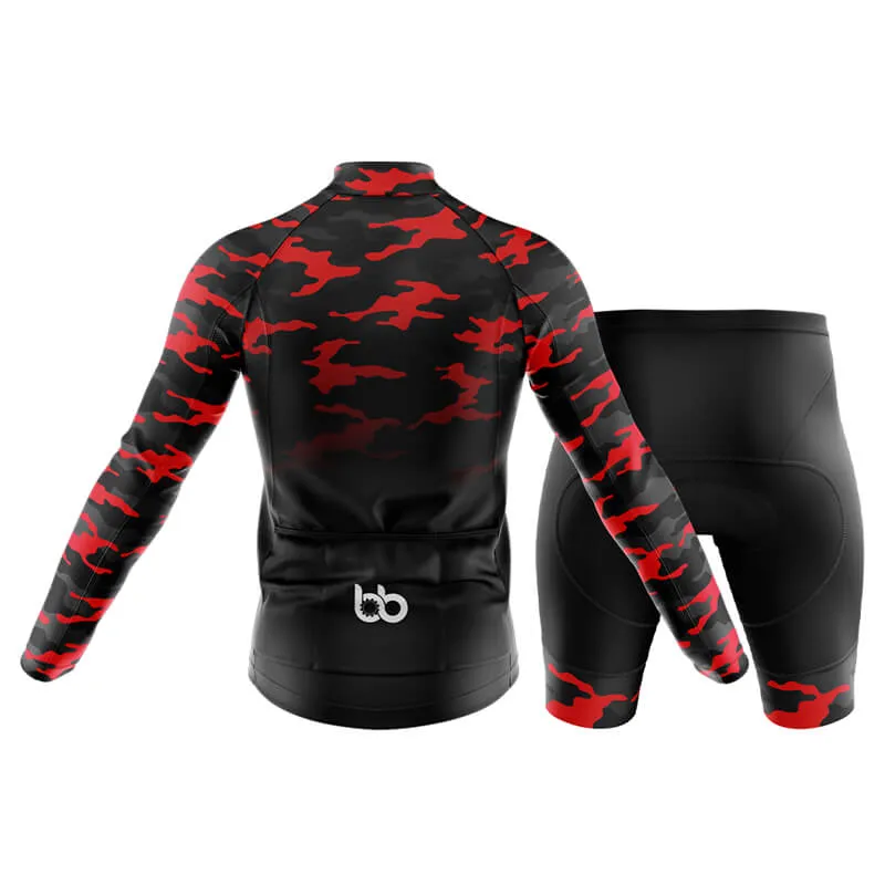 Camouflage Neck Club Cycling Kit (V3) (Red-Black)