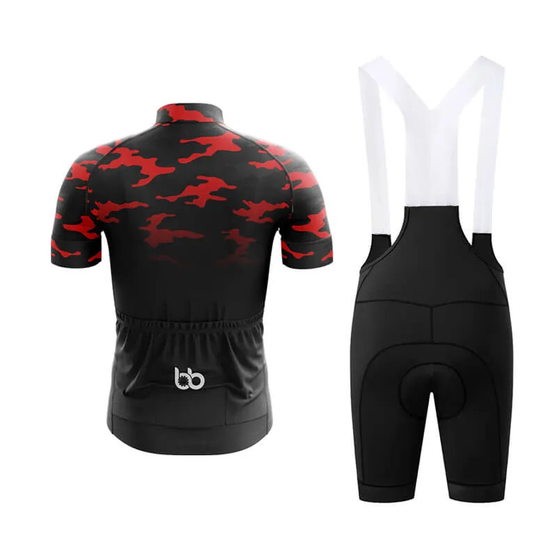 Camouflage Neck Club Cycling Kit (V3) (Red-Black)