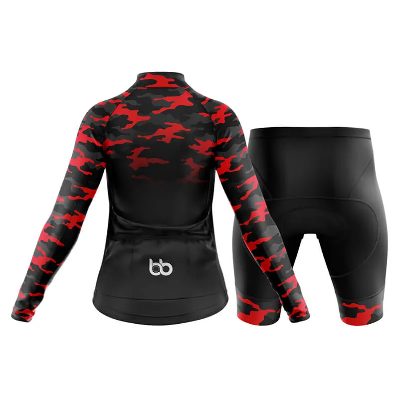 Camouflage Neck Club Cycling Kit (V3) (Red-Black)