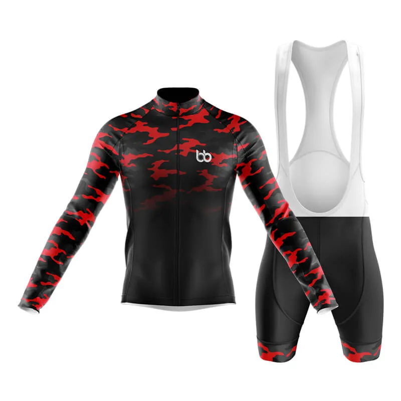 Camouflage Neck Club Cycling Kit (V3) (Red-Black)