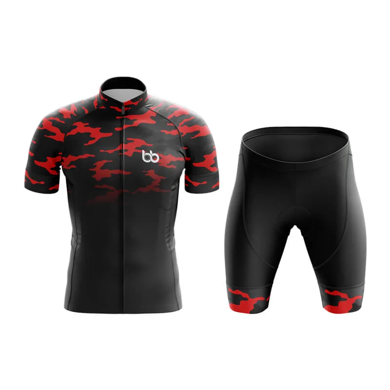 Camouflage Neck Club Cycling Kit (V3) (Red-Black)
