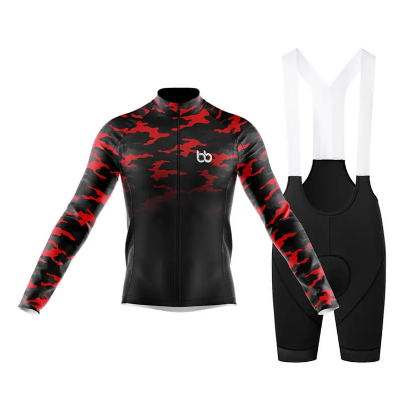 Camouflage Neck Club Cycling Kit (V3) (Red-Black)