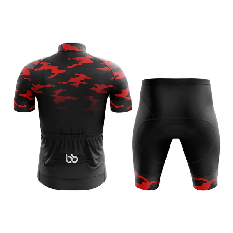 Camouflage Neck Club Cycling Kit (V3) (Red-Black)