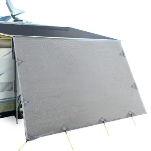 Caravan Awning Privacy Screen 4.9M x 1.95M Extra Long Drop - Drop Roll Out Awning Sun Shade Screen