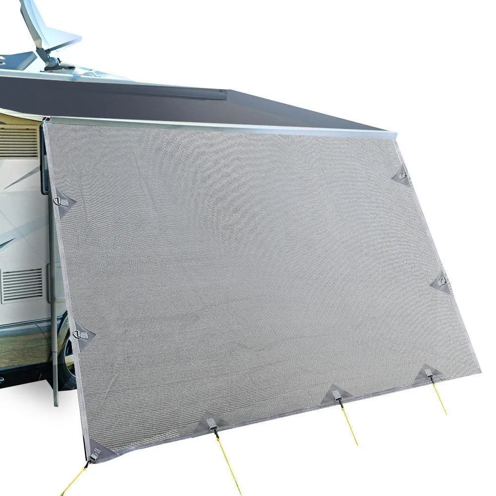 Caravan Awning Privacy Screen 4.9M x 1.95M Extra Long Drop - Drop Roll Out Awning Sun Shade Screen