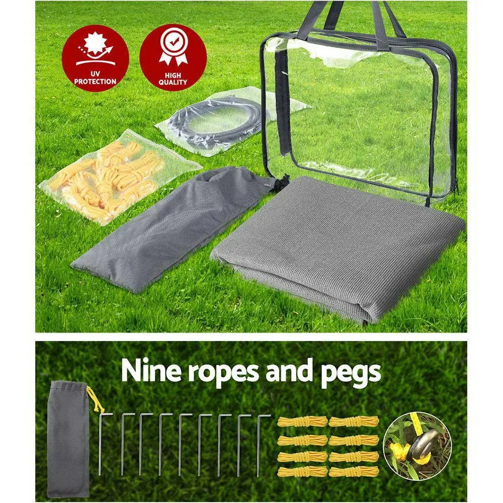 Caravan Awning Privacy Screen 4.9M x 1.95M Extra Long Drop - Drop Roll Out Awning Sun Shade Screen